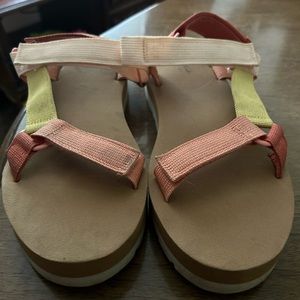 Pastel Multicolor Velcro Sandals Size 10